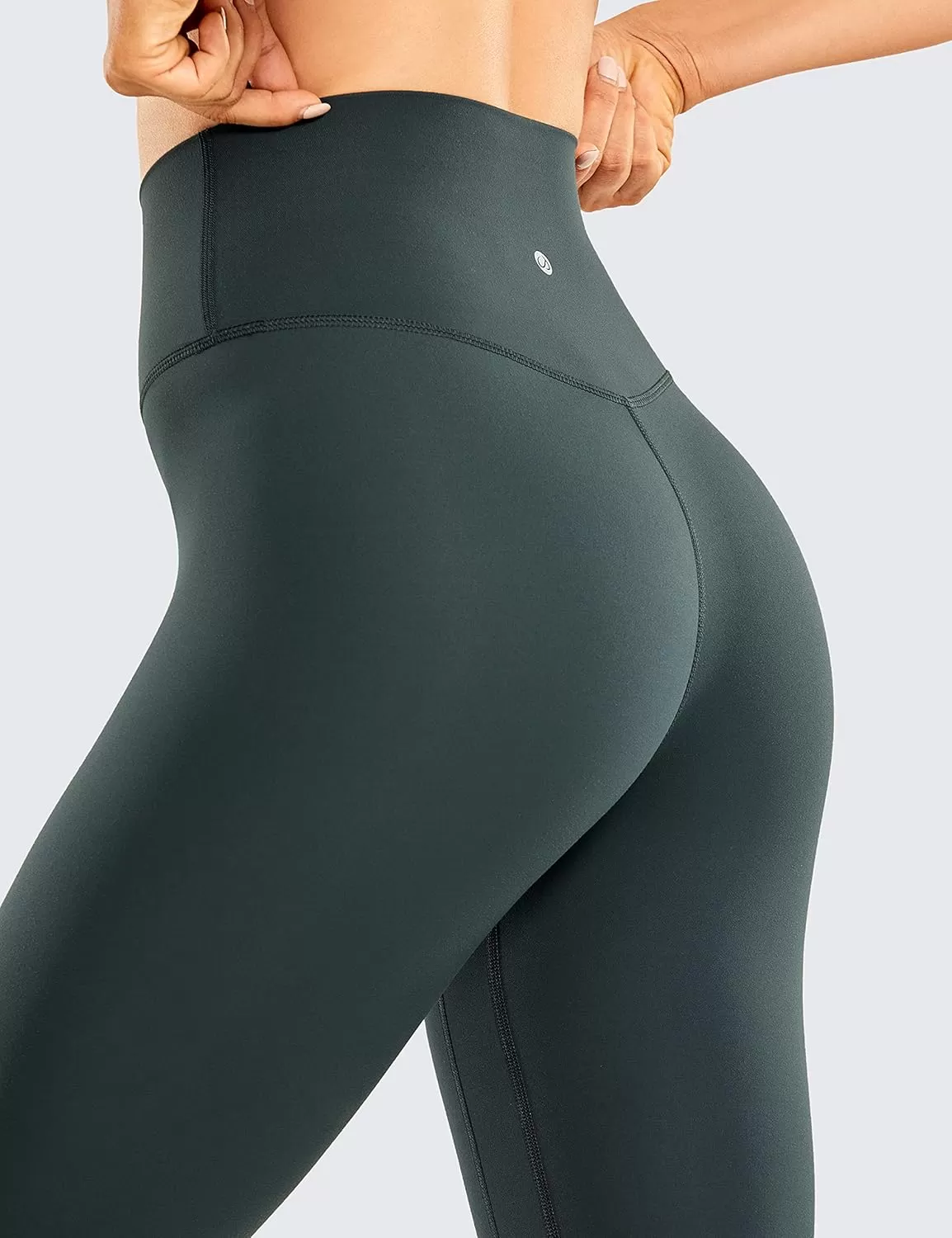 imageCRZ YOGA Womens Brushed Naked Feeling Workout Leggings 25quot  High Waisted Gym Compression Tummy Control Yoga PantsMelanite