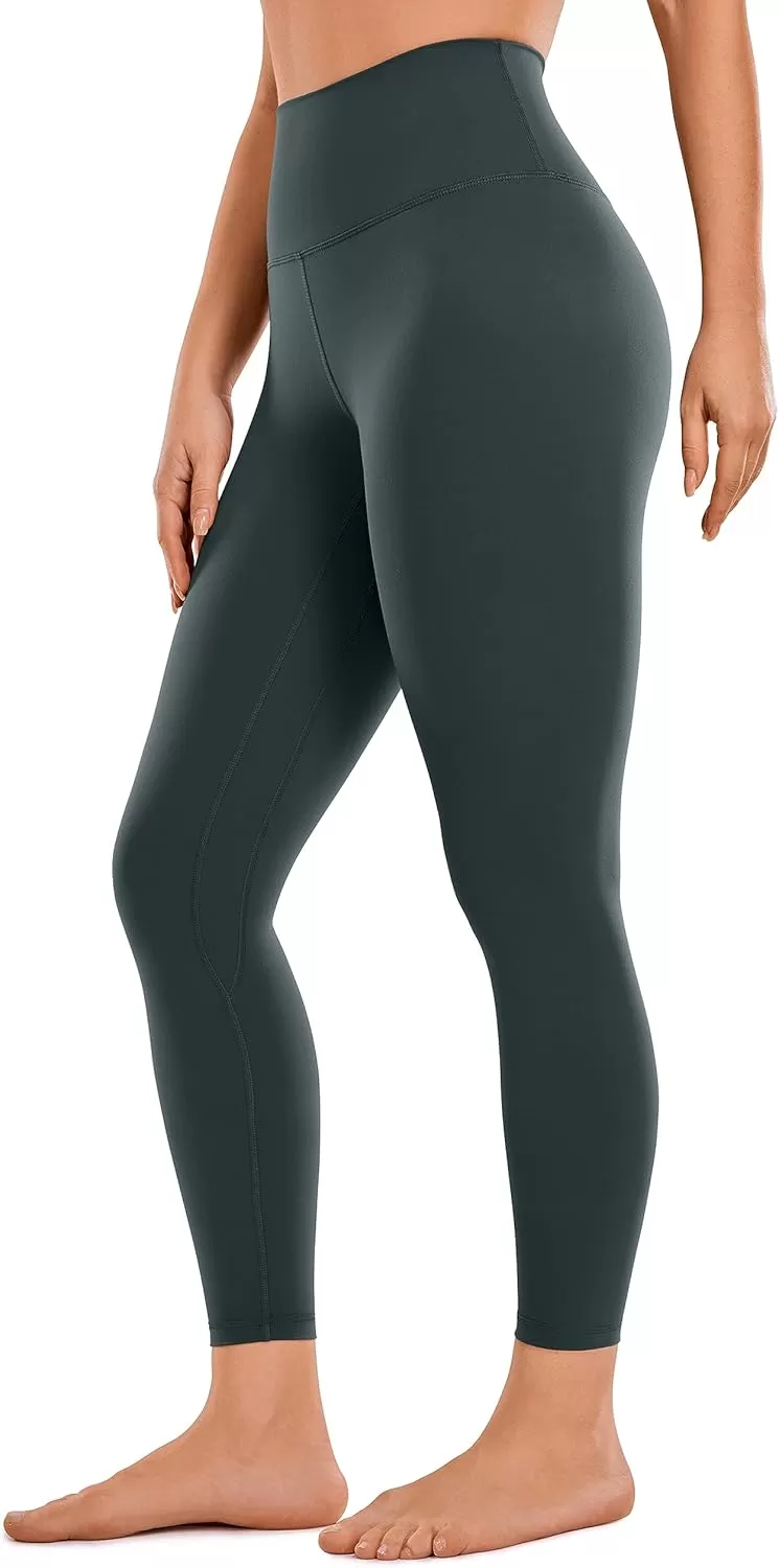 imageCRZ YOGA Womens Brushed Naked Feeling Workout Leggings 25quot  High Waisted Gym Compression Tummy Control Yoga PantsMelanite