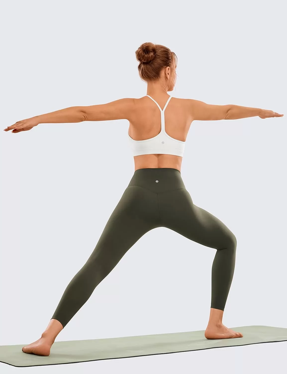 imageCRZ YOGA Womens Brushed Naked Feeling Workout Leggings 25quot  High Waisted Gym Compression Tummy Control Yoga PantsOlive Green