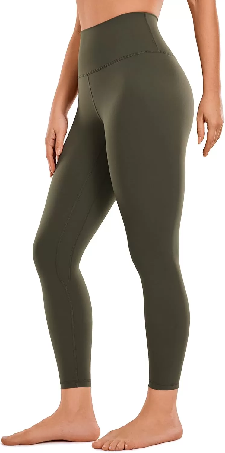 imageCRZ YOGA Womens Brushed Naked Feeling Workout Leggings 25quot  High Waisted Gym Compression Tummy Control Yoga PantsOlive Green
