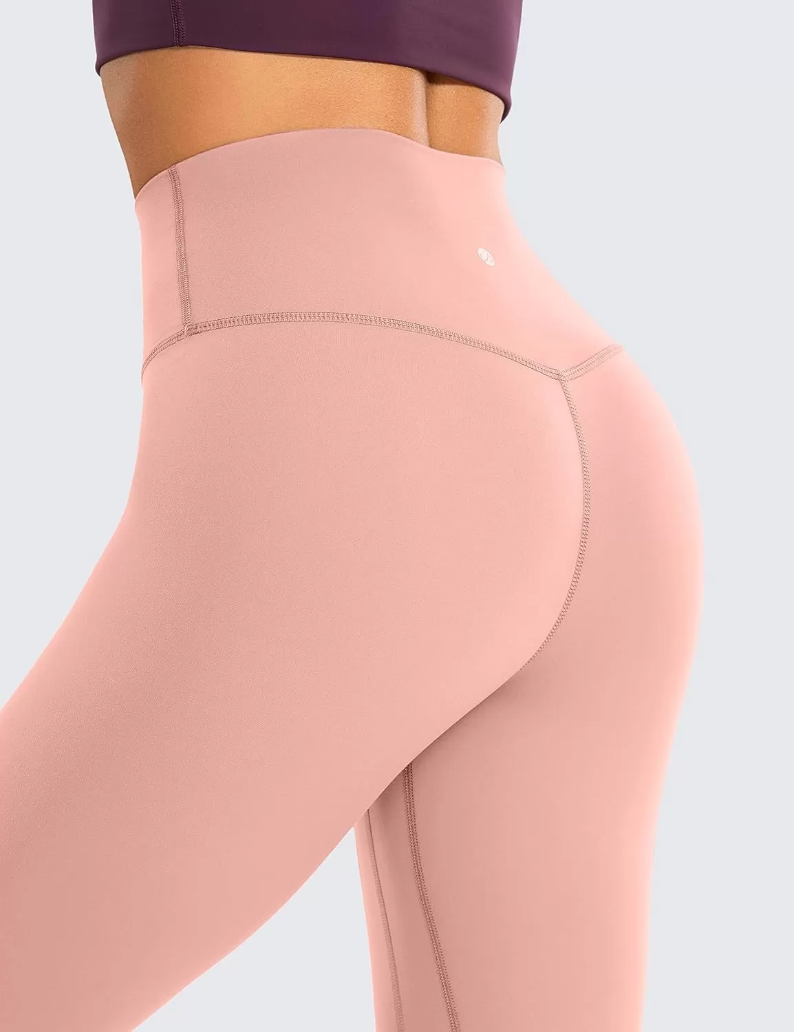 imageCRZ YOGA Womens Brushed Naked Feeling Workout Leggings 25quot  High Waisted Gym Compression Tummy Control Yoga PantsPink Puff