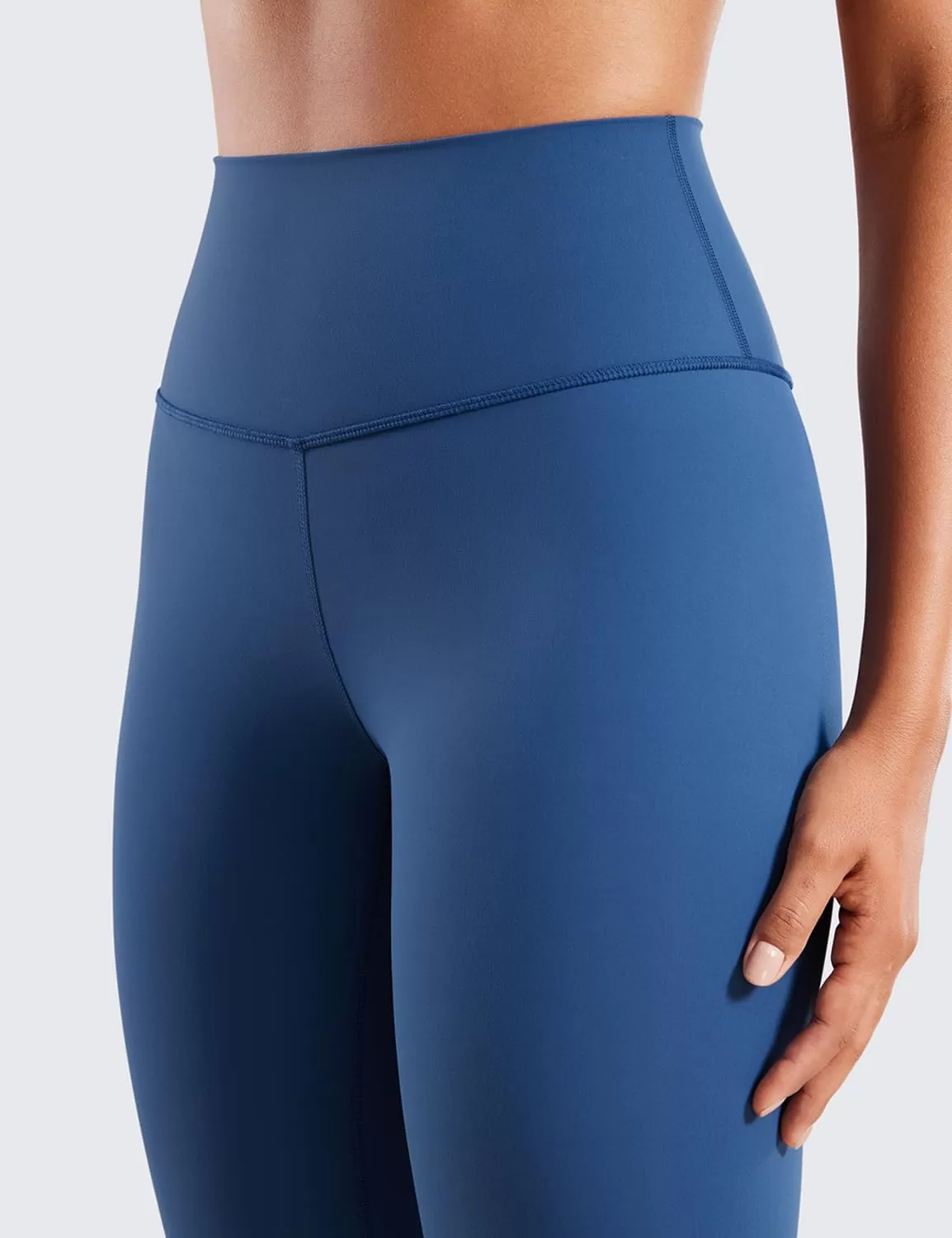 imageCRZ YOGA Womens Brushed Naked Feeling Workout Leggings 25quot  High Waisted Gym Compression Tummy Control Yoga PantsPitch Blue