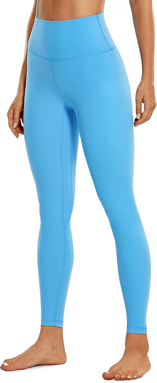 imageCRZ YOGA Womens Brushed Naked Feeling Workout Leggings 25quot  High Waisted Gym Compression Tummy Control Yoga PantsSerenity Blue
