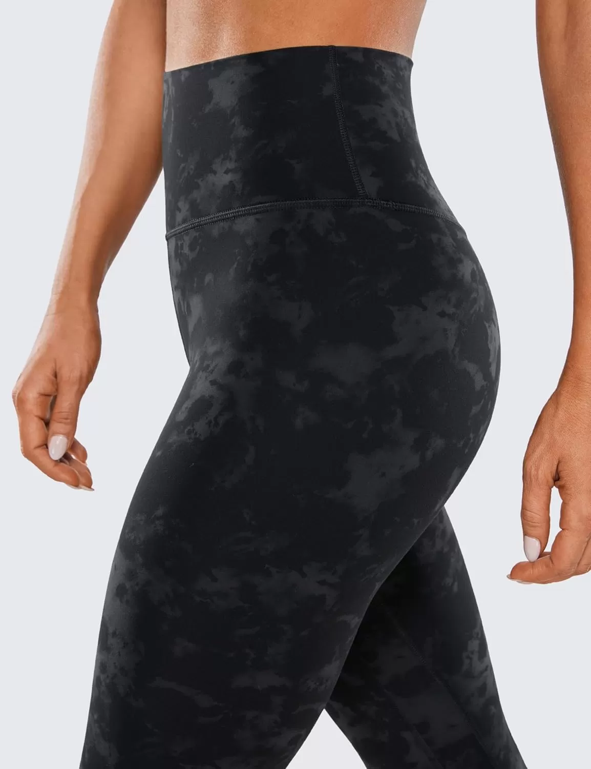 imageCRZ YOGA Womens Brushed Naked Feeling Workout Leggings 25quot  High Waisted Gym Compression Tummy Control Yoga PantsTie Dye Smoke Ink