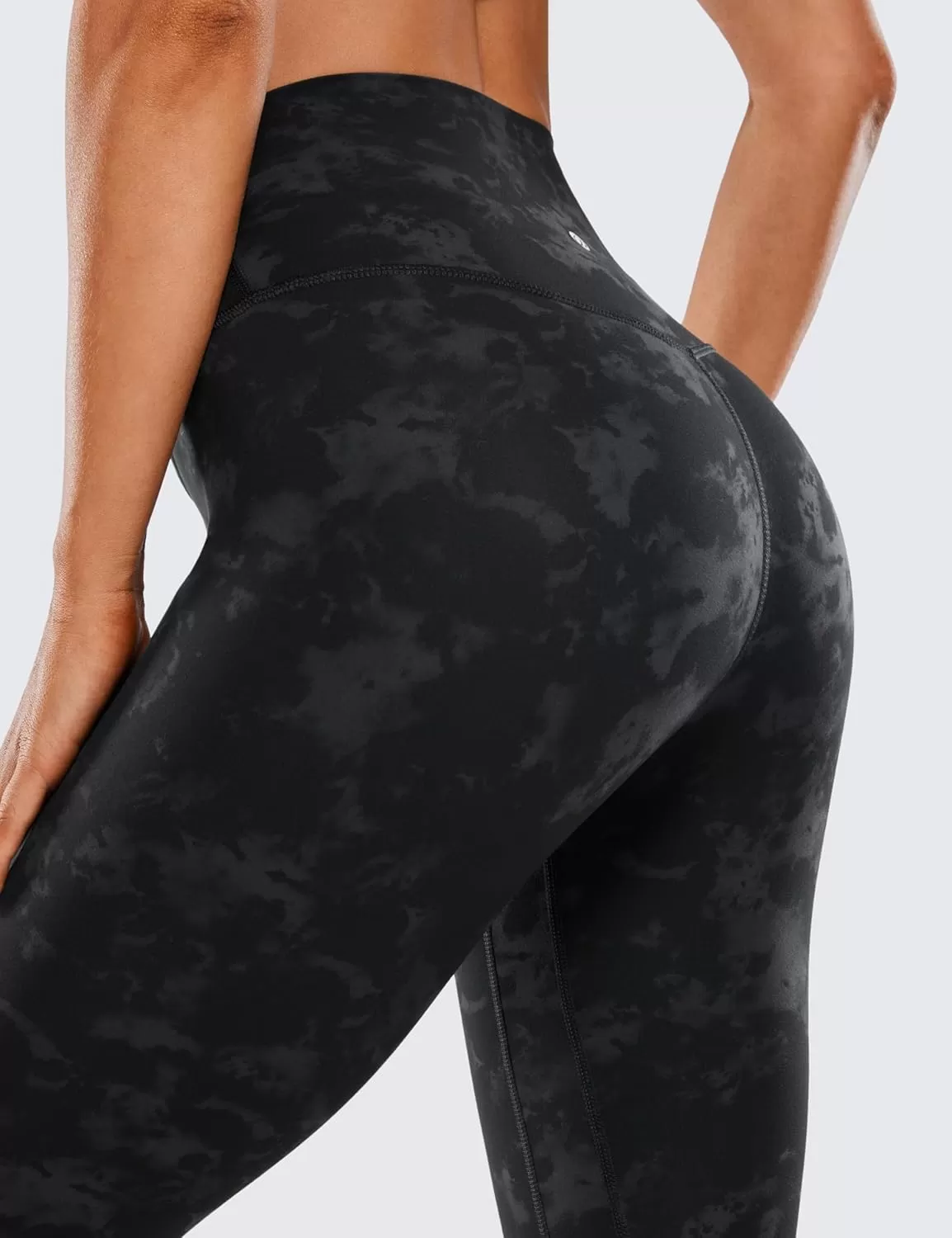 imageCRZ YOGA Womens Brushed Naked Feeling Workout Leggings 25quot  High Waisted Gym Compression Tummy Control Yoga PantsTie Dye Smoke Ink