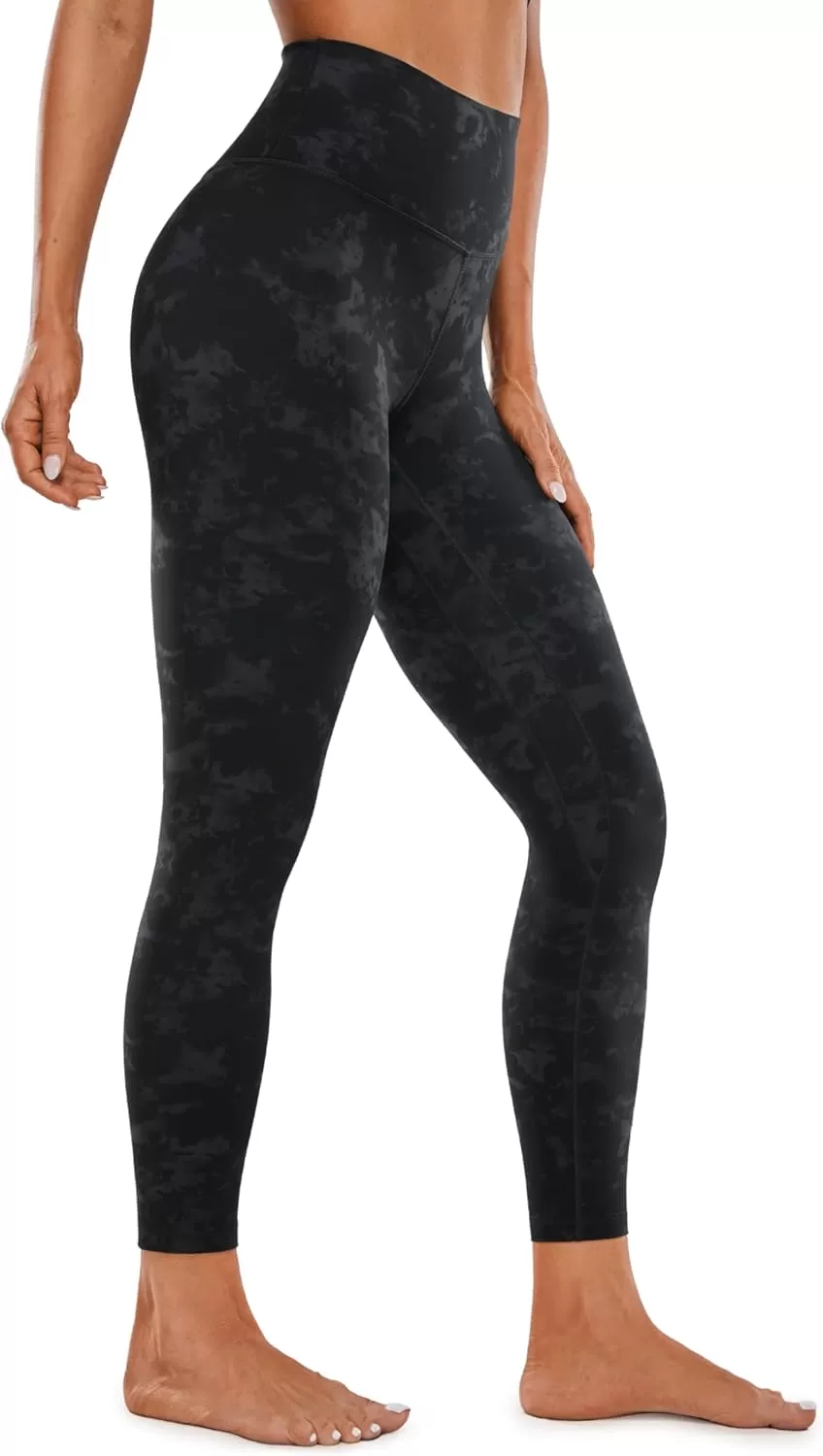 imageCRZ YOGA Womens Brushed Naked Feeling Workout Leggings 25quot  High Waisted Gym Compression Tummy Control Yoga PantsTie Dye Smoke Ink