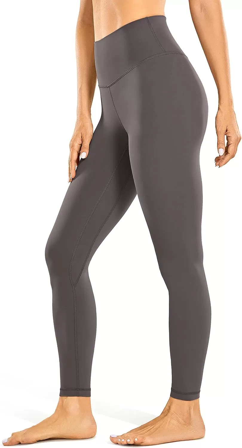 imageCRZ YOGA Womens Brushed Naked Feeling Workout Leggings 25quot  High Waisted Gym Compression Tummy Control Yoga PantsTornado Grey