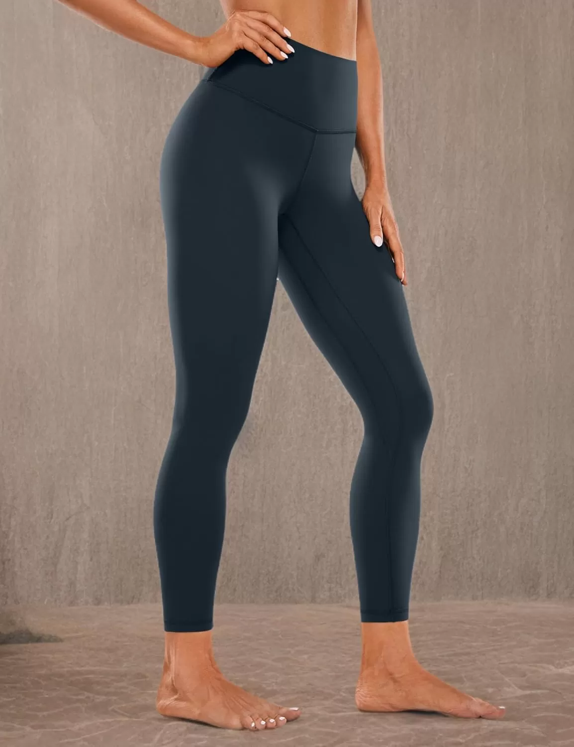 imageCRZ YOGA Womens Brushed Naked Feeling Workout Leggings 25quot  High Waisted Gym Compression Tummy Control Yoga PantsTrue Navy