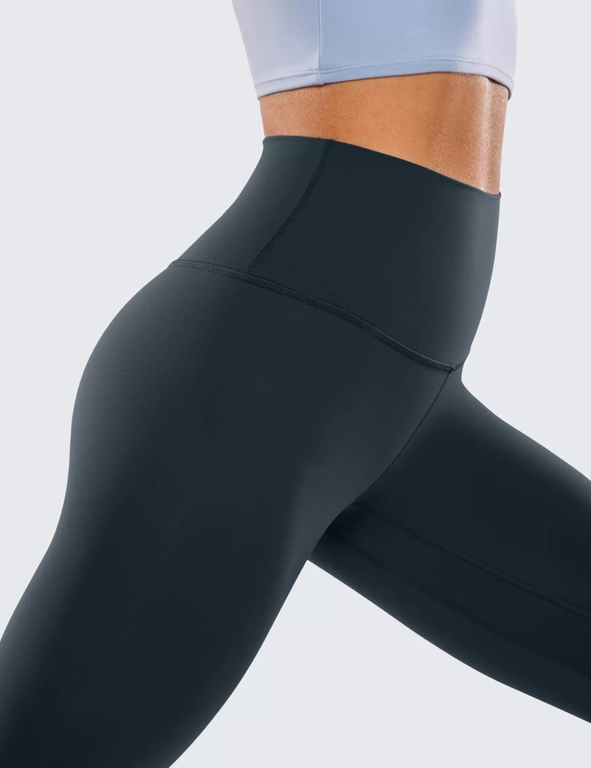 imageCRZ YOGA Womens Brushed Naked Feeling Workout Leggings 25quot  High Waisted Gym Compression Tummy Control Yoga PantsTrue Navy