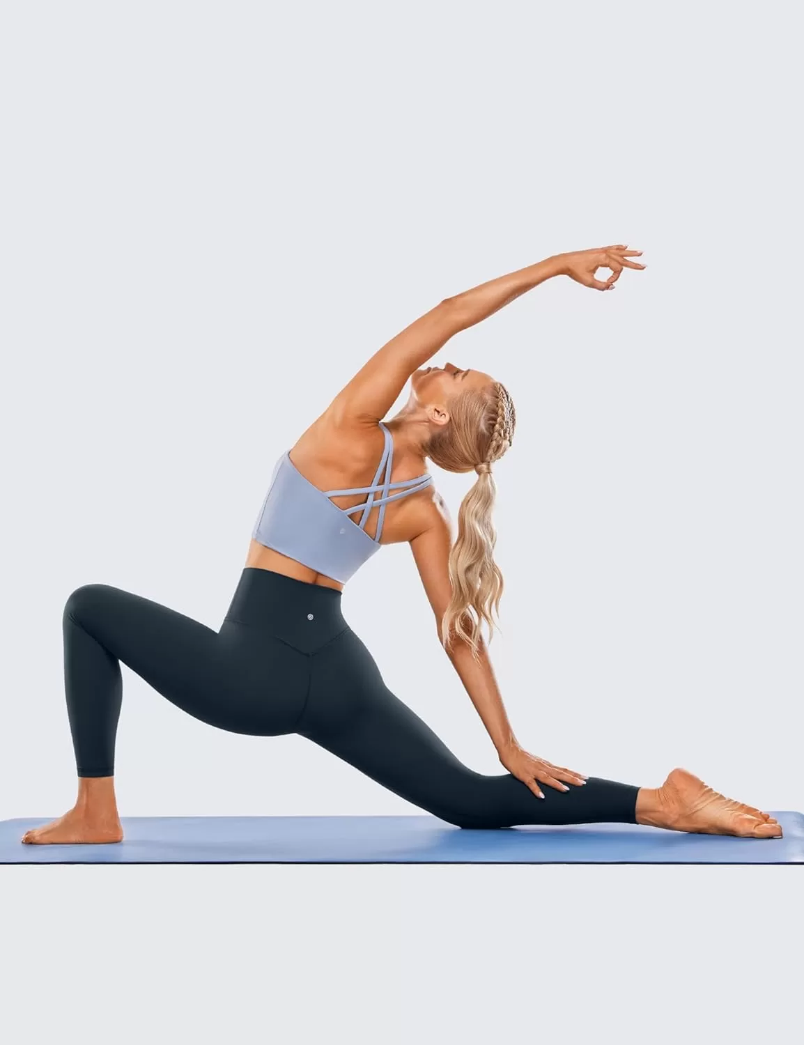 imageCRZ YOGA Womens Brushed Naked Feeling Workout Leggings 25quot  High Waisted Gym Compression Tummy Control Yoga PantsTrue Navy