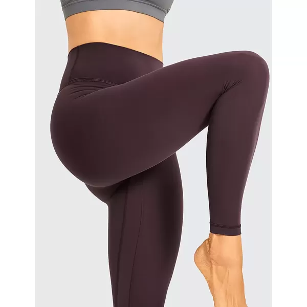 imageCRZ YOGA Womens Brushed Naked Feeling Workout Leggings 25quot  High Waisted Gym Compression Tummy Control Yoga PantsArctic Plum