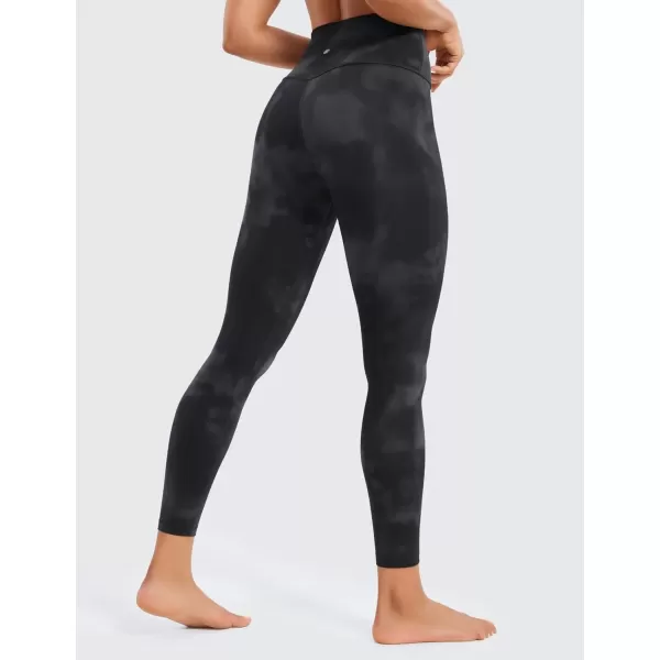 imageCRZ YOGA Womens Brushed Naked Feeling Workout Leggings 25quot  High Waisted Gym Compression Tummy Control Yoga PantsBlack Tie Dye Flowers