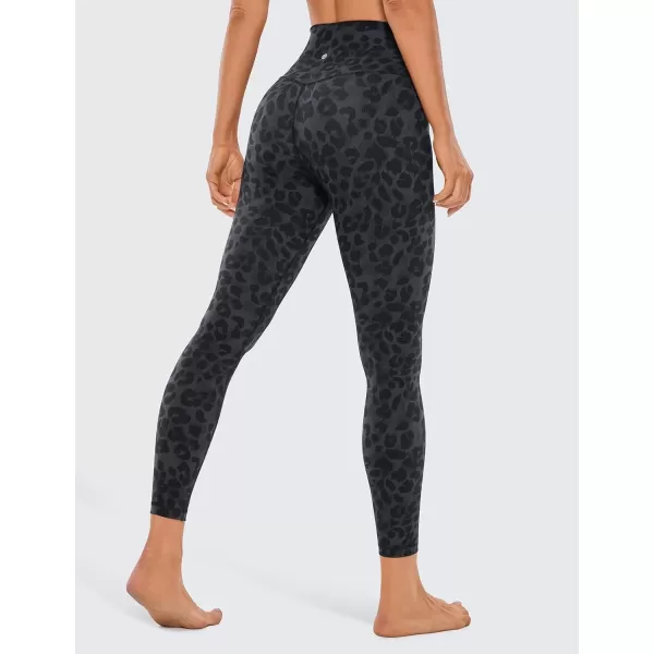 imageCRZ YOGA Womens Brushed Naked Feeling Workout Leggings 25quot  High Waisted Gym Compression Tummy Control Yoga PantsCharcoal Snow Leopard