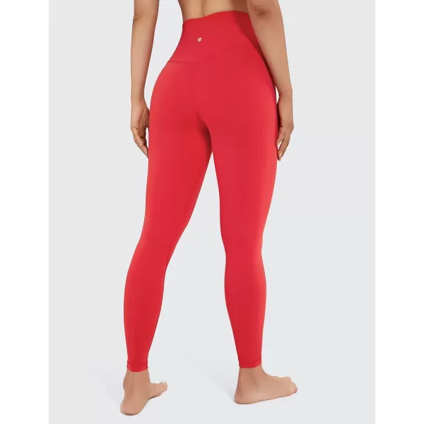 imageCRZ YOGA Womens Brushed Naked Feeling Workout Leggings 25quot  High Waisted Gym Compression Tummy Control Yoga PantsCrimson