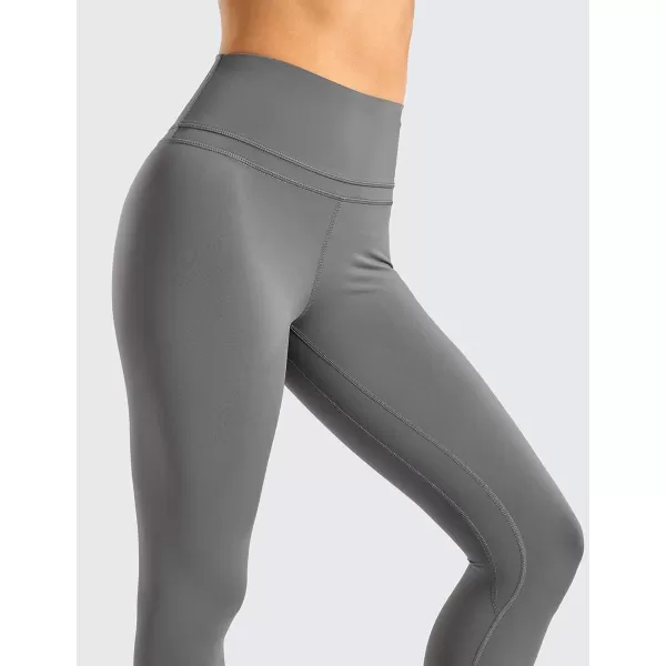 imageCRZ YOGA Womens Brushed Naked Feeling Workout Leggings 25quot  High Waisted Gym Compression Tummy Control Yoga PantsDark Carbon