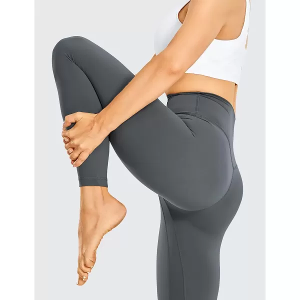 imageCRZ YOGA Womens Brushed Naked Feeling Workout Leggings 25quot  High Waisted Gym Compression Tummy Control Yoga PantsDark Carbon