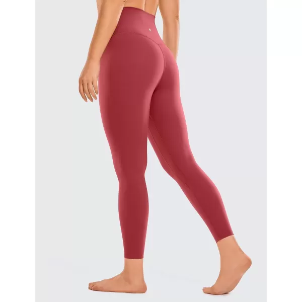imageCRZ YOGA Womens Brushed Naked Feeling Workout Leggings 25quot  High Waisted Gym Compression Tummy Control Yoga PantsDeep Wine