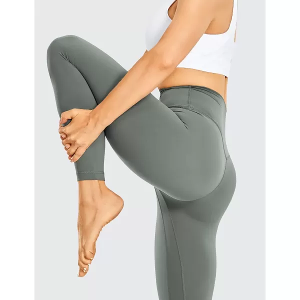 imageCRZ YOGA Womens Brushed Naked Feeling Workout Leggings 25quot  High Waisted Gym Compression Tummy Control Yoga PantsGrey Sage