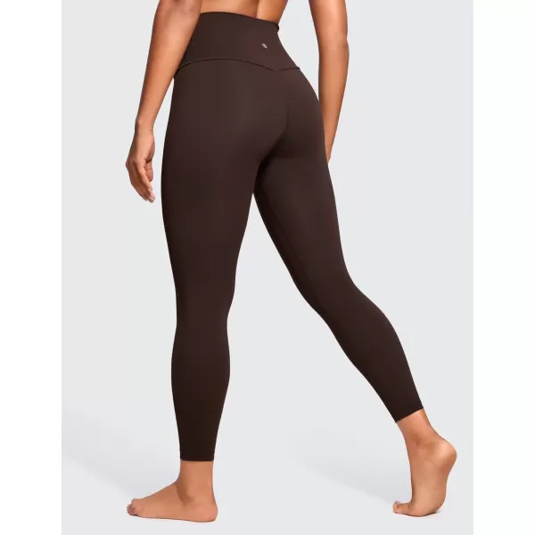 imageCRZ YOGA Womens Brushed Naked Feeling Workout Leggings 25quot  High Waisted Gym Compression Tummy Control Yoga PantsHot Fudge Brown