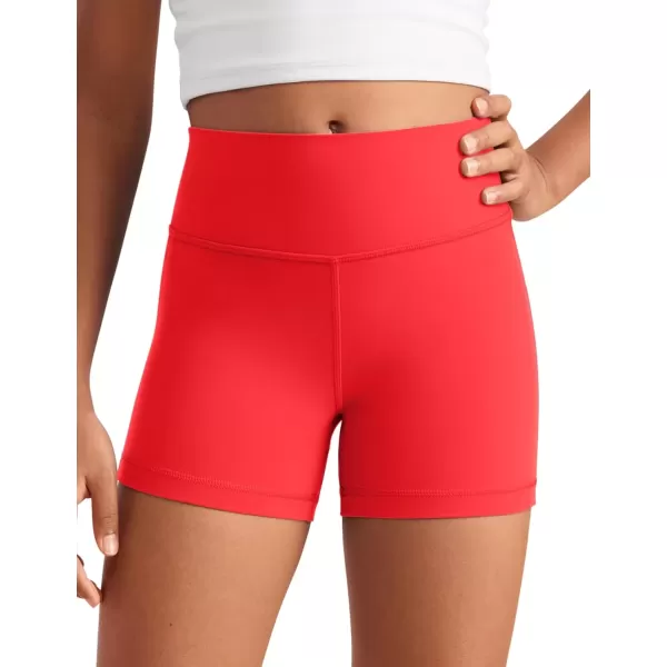 imageCRZ YOGA Girls Butterluxe Athletic Biker Shorts  Kids Teen High Waist Lounge Active Dance Yoga Running Buttery SoftDeep Red