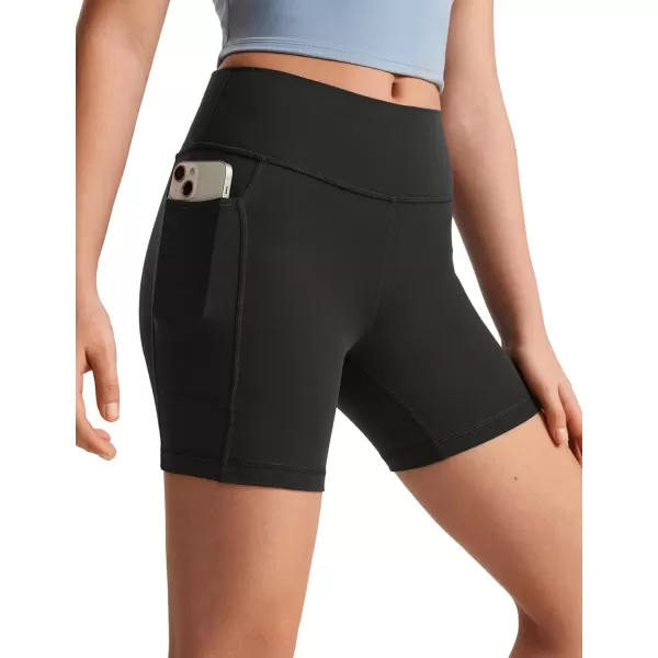 imageCRZ YOGA Girls Butterluxe Athletic High Waist Biker Shorts with Pockets  Lounge Active Dance Yoga Running Shorts Kids TeenBlack