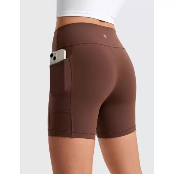 imageCRZ YOGA Girls Butterluxe Athletic High Waist Biker Shorts with Pockets  Lounge Active Dance Yoga Running Shorts Kids TeenCoffee Brown