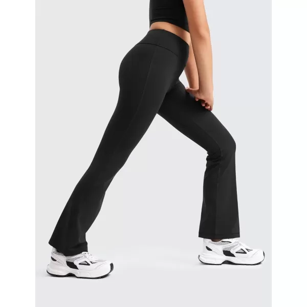 imageCRZ YOGA Girls Butterluxe Flare Leggings  Kids High Waist Bell Bottoms Bootcut Lounge Casual Active Yoga Dance PantsBlack