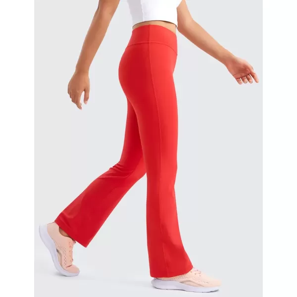 imageCRZ YOGA Girls Butterluxe Flare Leggings  Kids High Waist Bell Bottoms Bootcut Lounge Casual Active Yoga Dance PantsDeep Red