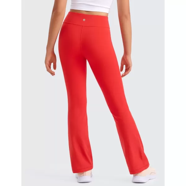 imageCRZ YOGA Girls Butterluxe Flare Leggings  Kids High Waist Bell Bottoms Bootcut Lounge Casual Active Yoga Dance PantsDeep Red