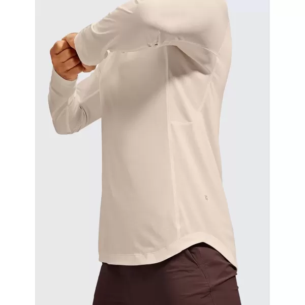 imageCRZ YOGA Lightweight Long Sleeve Shirts for Men Moisture Wicking Quick Dry Shirt Workout Running Basic Tee TopsWhite Opal