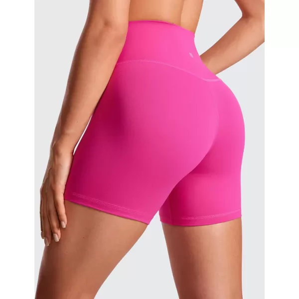 imageCRZ YOGA Womens Butterluxe Crossover Biker Shorts 5 Inches  Criss Cross High Waisted Workout Yoga Shorts Buttery SoftHibiscus Purple