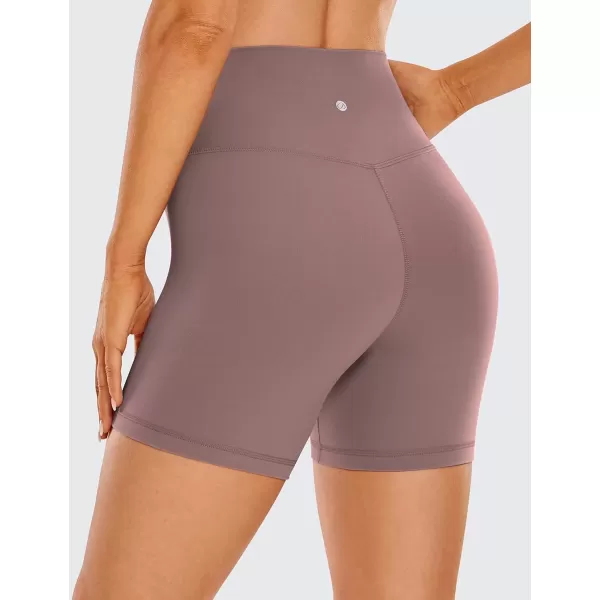 imageCRZ YOGA Womens Butterluxe Crossover Biker Shorts 5 Inches  Criss Cross High Waisted Workout Yoga Shorts Buttery SoftMauve