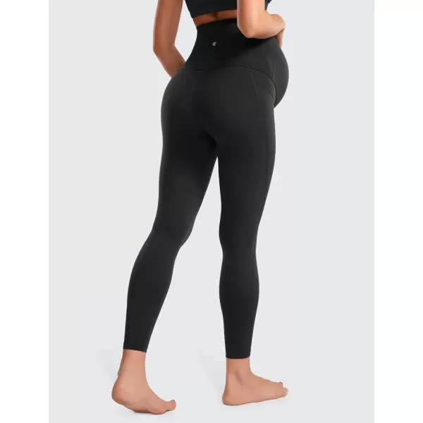 imageCRZ YOGA Womens Butterluxe Maternity Leggings with Pockets Over The Belly 25quot  Workout Active Yoga Pregnancy Pants SoftBlack