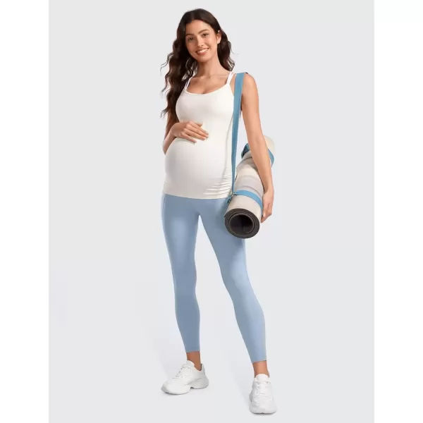 imageCRZ YOGA Womens Butterluxe Maternity Leggings with Pockets Over The Belly 25quot  Workout Active Yoga Pregnancy Pants SoftCambric Blue