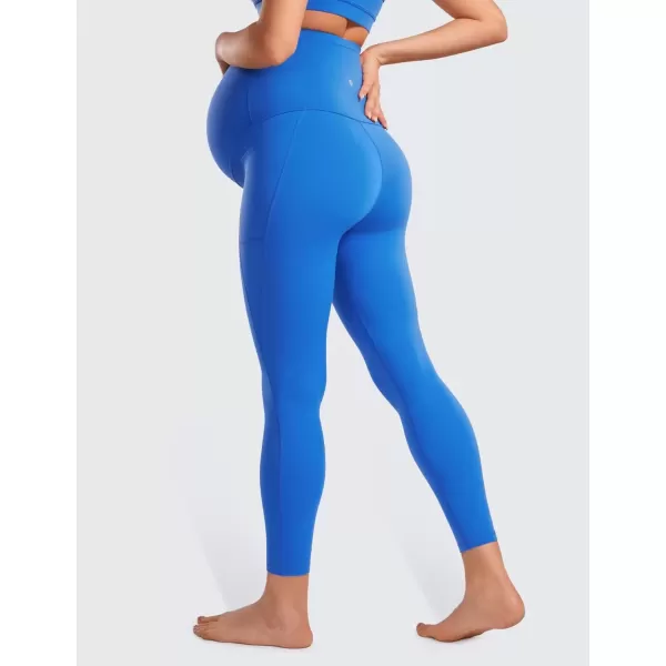 imageCRZ YOGA Womens Butterluxe Maternity Leggings with Pockets Over The Belly 25quot  Workout Active Yoga Pregnancy Pants SoftSparkle Blue