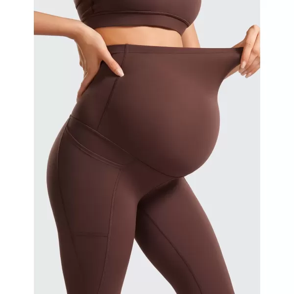 imageCRZ YOGA Womens Butterluxe Maternity Leggings with Pockets Over The Belly 25quot  Workout Active Yoga Pregnancy Pants SoftTaupe