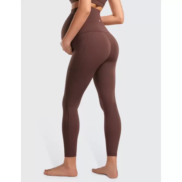 imageCRZ YOGA Womens Butterluxe Maternity Leggings with Pockets Over The Belly 25quot  Workout Active Yoga Pregnancy Pants SoftTaupe