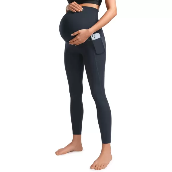 imageCRZ YOGA Womens Butterluxe Maternity Leggings with Pockets Over The Belly 25quot  Workout Active Yoga Pregnancy Pants SoftTrue Navy