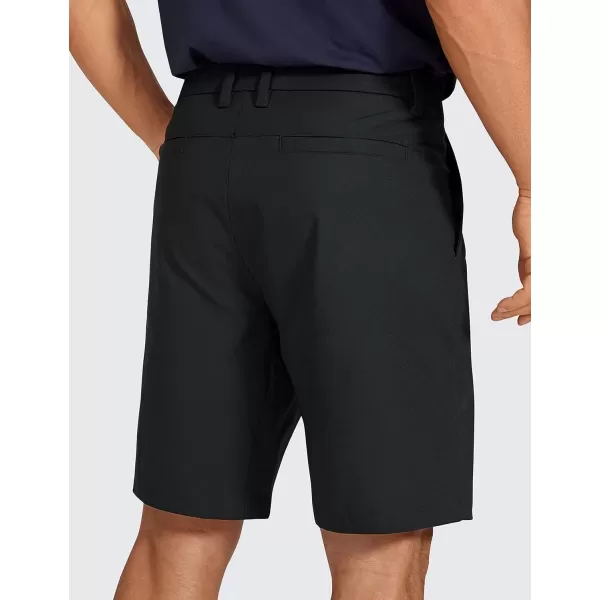 imageCRZ YOGA Mens All Day Comfy Golf Shorts  7quot9quot Stretch Lightweight Casual Work Flat Front Shorts with PocketsBlack