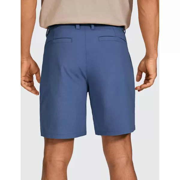 imageCRZ YOGA Mens All Day Comfy Golf Shorts  7quot9quot Stretch Lightweight Casual Work Flat Front Shorts with PocketsElectric Blue