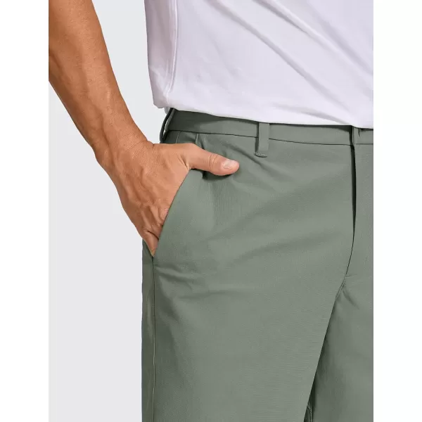 imageCRZ YOGA Mens All Day Comfy Golf Shorts  7quot9quot Stretch Lightweight Casual Work Flat Front Shorts with PocketsGrey Sage