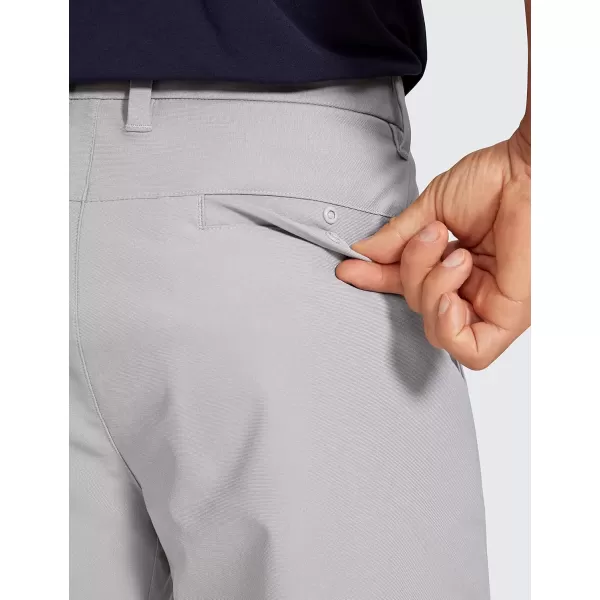 imageCRZ YOGA Mens All Day Comfy Golf Shorts  7quot9quot Stretch Lightweight Casual Work Flat Front Shorts with PocketsGull Gray