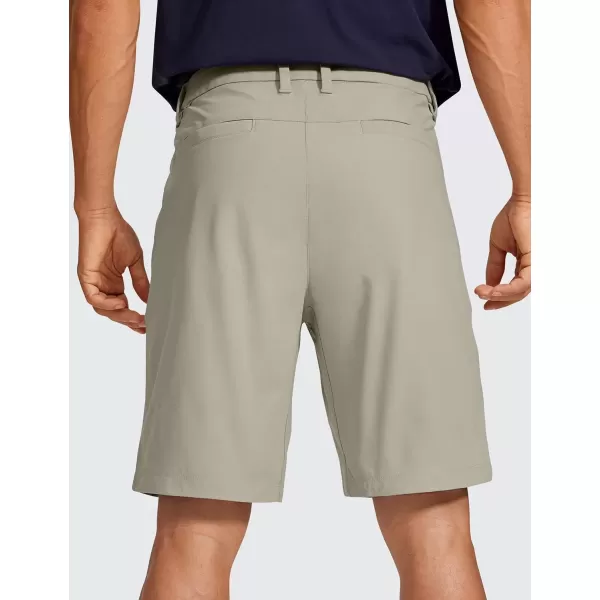 imageCRZ YOGA Mens All Day Comfy Golf Shorts  7quot9quot Stretch Lightweight Casual Work Flat Front Shorts with PocketsKhali Barley