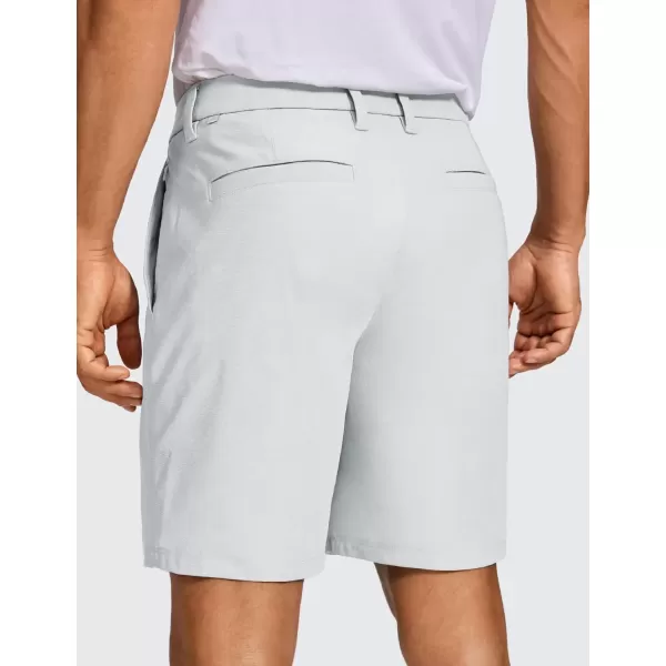 imageCRZ YOGA Mens All Day Comfy Golf Shorts  7quot9quot Stretch Lightweight Casual Work Flat Front Shorts with PocketsPlatinum Grey