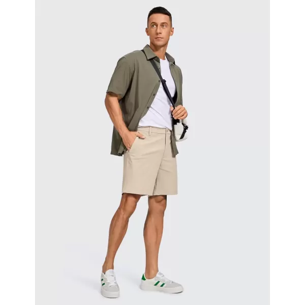 imageCRZ YOGA Mens All Day Comfy Golf Shorts  7quot9quot Stretch Lightweight Casual Work Flat Front Shorts with PocketsRaw Linen