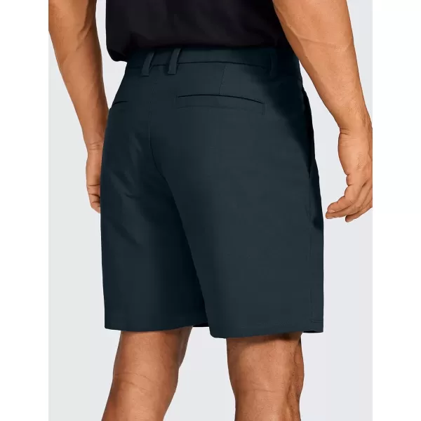 imageCRZ YOGA Mens All Day Comfy Golf Shorts  7quot9quot Stretch Lightweight Casual Work Flat Front Shorts with PocketsTrue Navy