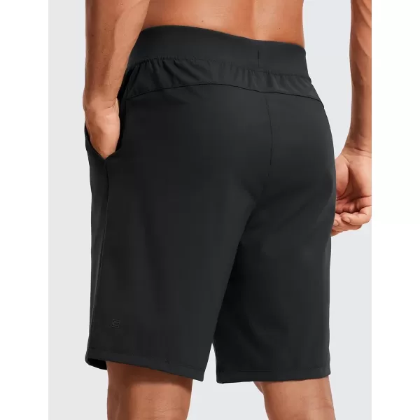 imageCRZ YOGA Mens FourWay Stretch Workout Shorts  9quot Soft Durable Casual Athletic Shorts with Pockets Gym Running HikingBlack