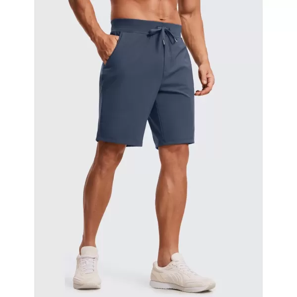 imageCRZ YOGA Mens FourWay Stretch Workout Shorts  9quot Soft Durable Casual Athletic Shorts with Pockets Gym Running HikingElectric Blue