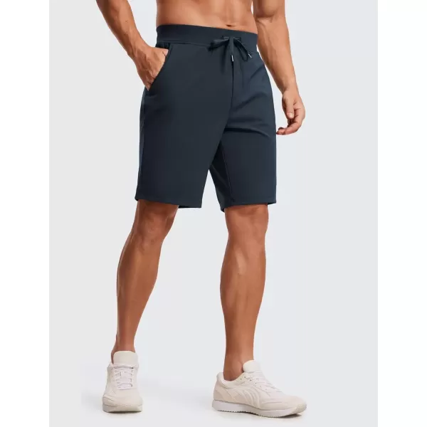 imageCRZ YOGA Mens FourWay Stretch Workout Shorts  9quot Soft Durable Casual Athletic Shorts with Pockets Gym Running HikingTrue Navy