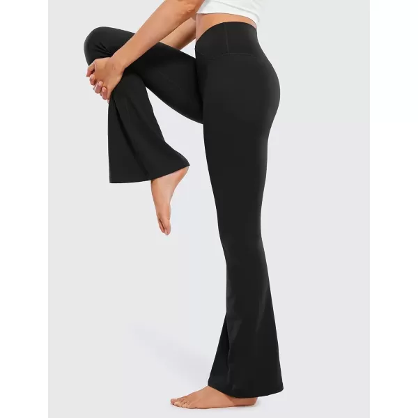 imageCRZ YOGA Butterluxe Crossover Flare Leggings for Women 31quot  High Waist V Cross Bootcut Bell Bottoms Tummy Control Yoga PantsBlack